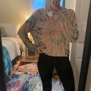 Cropped tie-dye long sleeve thermal - Small